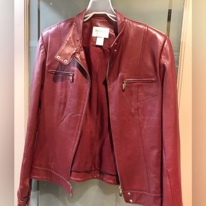 Vintage Leather Hugo Buscati Burgundy Jacket Size: Medium/Tall